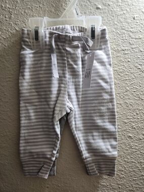 GAP Baby Gray and White Striped Joggers
